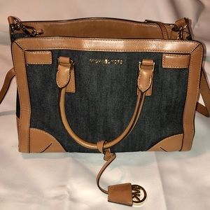 MICHAEL KORS Dillon Denim Satchel Purse